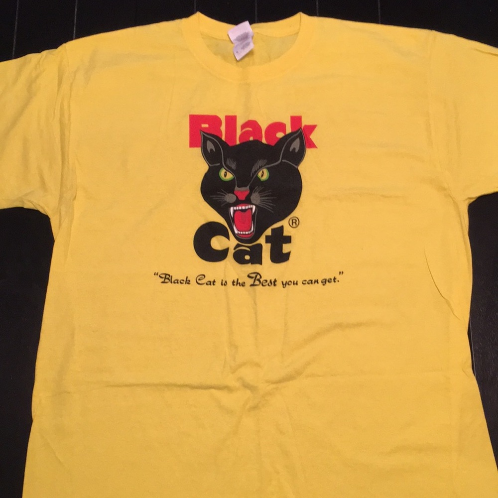 Black cat mens T-shirt